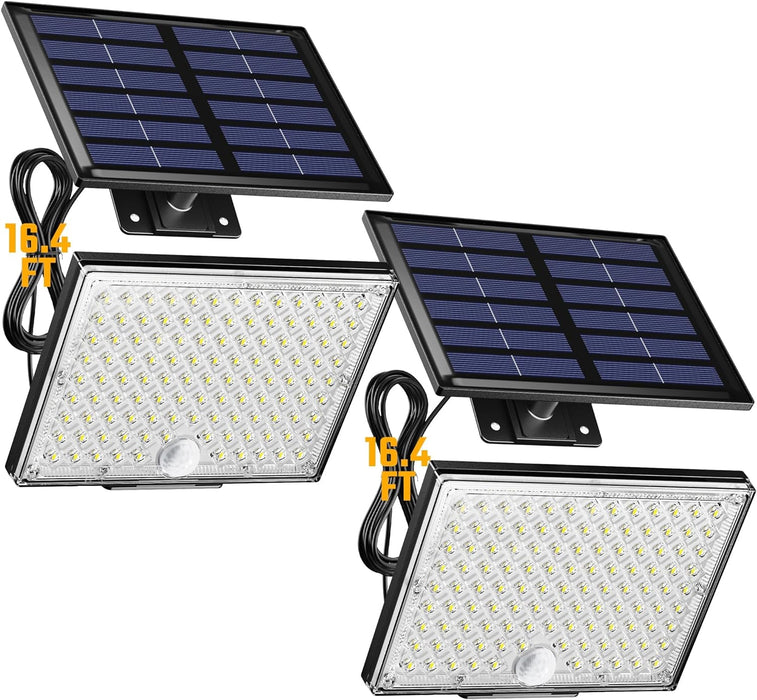 Solar Outside Lights with 113 Bright LEDs 7000K with 16ft Cable
