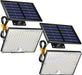 Solar Outside Lights with 113 Bright LEDs 7000K with 16ft Cable