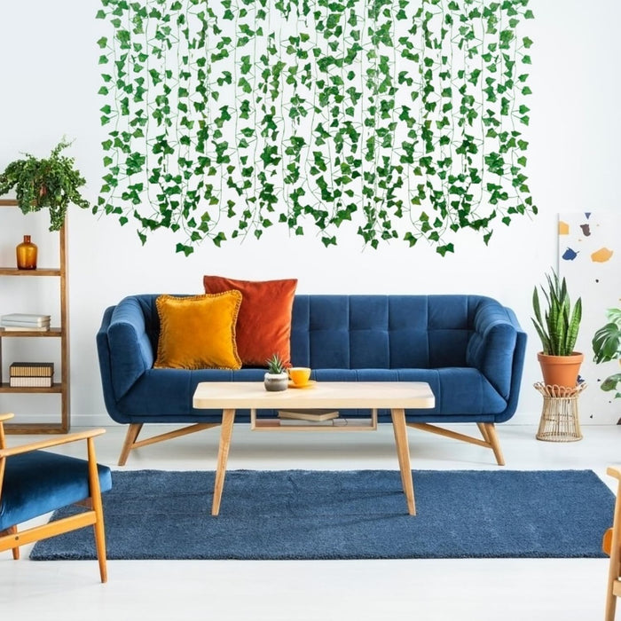 Fake Vines for Room Decor(12 Pack 84 Feet) Aesthetic Artificial Plant Ivy Leaves Hanging Greenery Garlands for Home Bedroom Wall Wedding Christmas Party Office Patio Outdoor Garden Décor