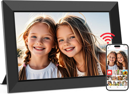 Frameo 10.1 Inch WiFi Digital Picture Frame, Smart Cloud Electronic Photo Frame with HD IPS Touch Screen Slideshow 32GB 