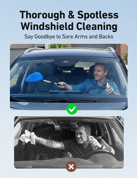21" Extra-Long Windshield Cleaner Tool & Car Interior Detailing Kit