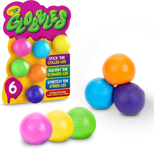 Globbles Fidget Toy (6ct), Sticky Stress Ball for Adults & Kids, Squishy Balls, Calming Sensory Gifts for Stress Relief