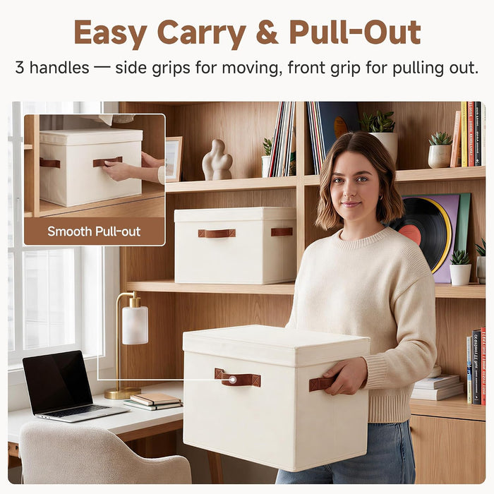 Fabric Storage Bins with Lids, Closet Storage Bins