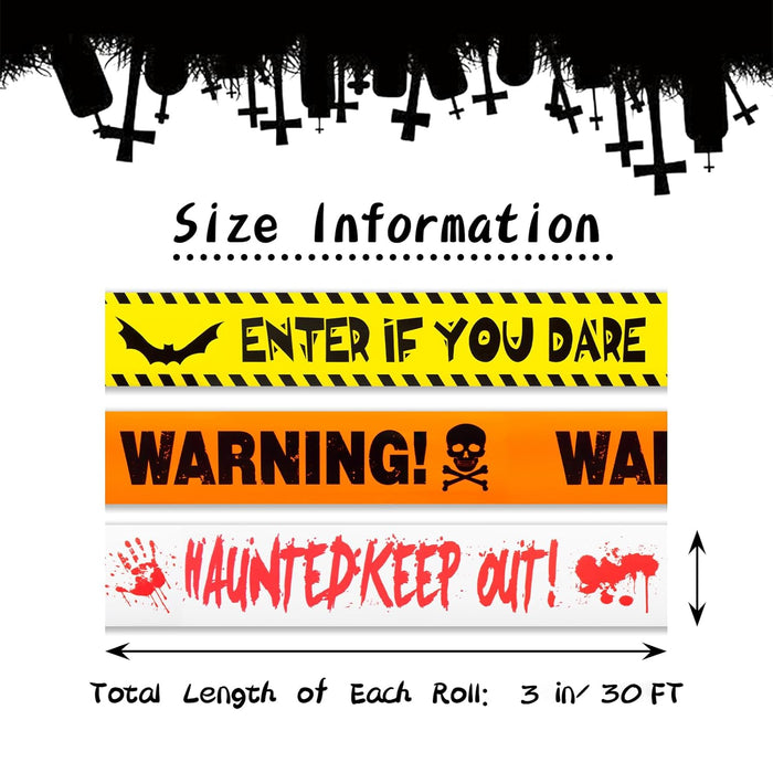 Halloween Decorations, 3inx90ft Caution Tape for Indoor and Outdoor(3 Pcs)