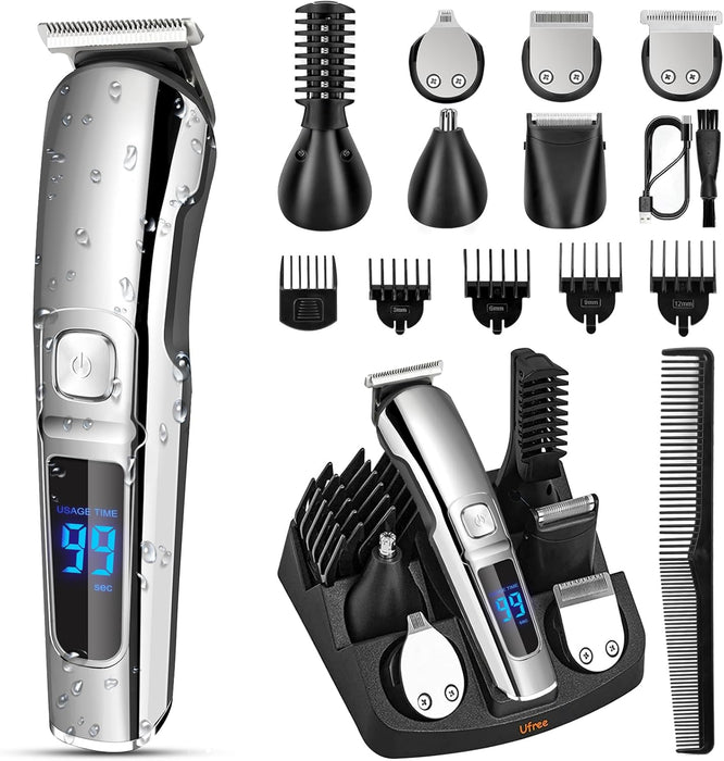 Beard Trimmer for Men, Waterproof Electric Razor, Grooming Kit