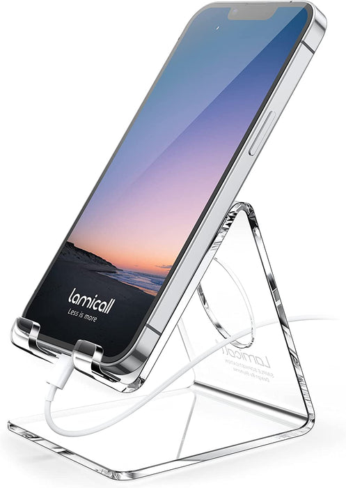 Clear Acrylic Cell Phone Stand, Office Desk Decor Accessories