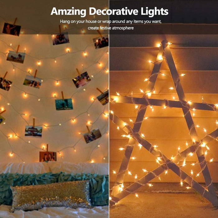 Incandescent Christmas Tree Lights, 300 Count, 69.6 ft, Clear White
