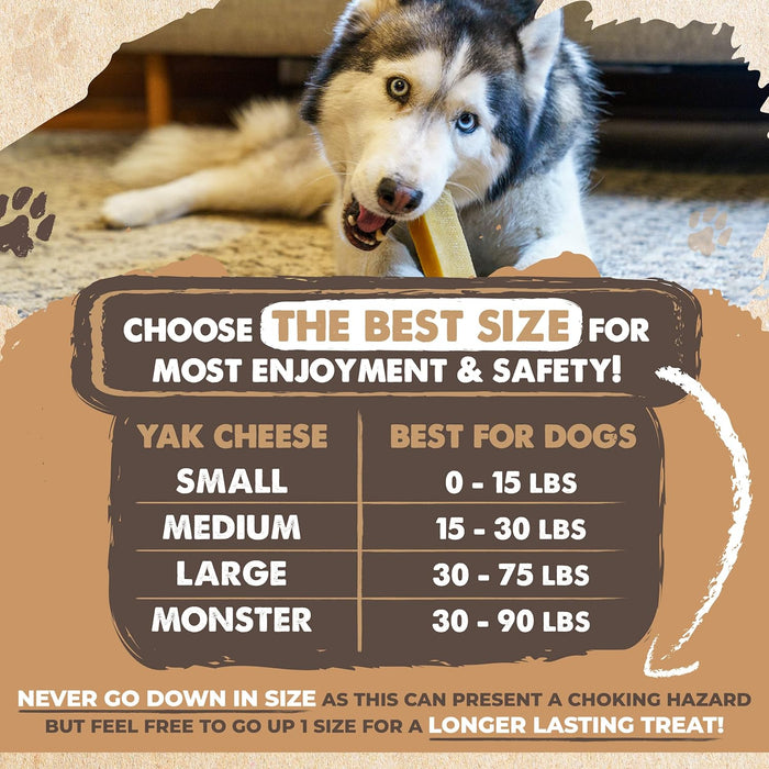 Yak Chews, Long Lasting Hard Chew for Large Dogs, 4 Pack