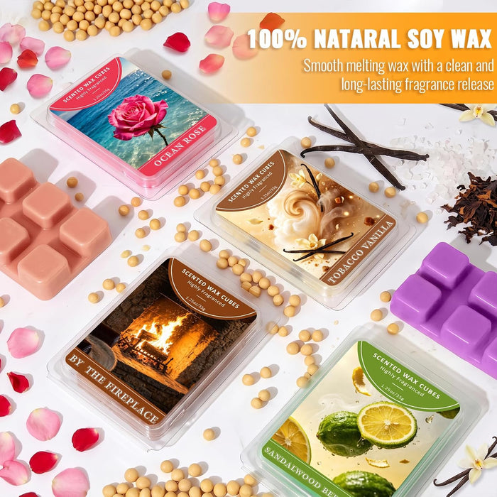 Wax Melts, 6 Fall & Winter Scented Wax Cubes for Wax Warmer