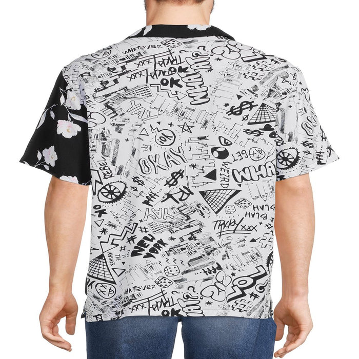 No Boundaries Men'S and Big Men'S Printed Rayon Shirt with Short Sleeves