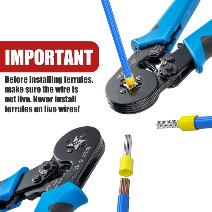 1250PCS Wire Ferrules Crimping Tool Kit for AWG 23-7(0.25-10mm²)