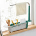 Telescopic Sink Storage Rack Holder, Adjustable Large Capacity Sink Storage Rack, PP Length Freely Drain Rack, Expandable Sink Organizer for Home Kitchen Sink, Easy Installation(Green)
