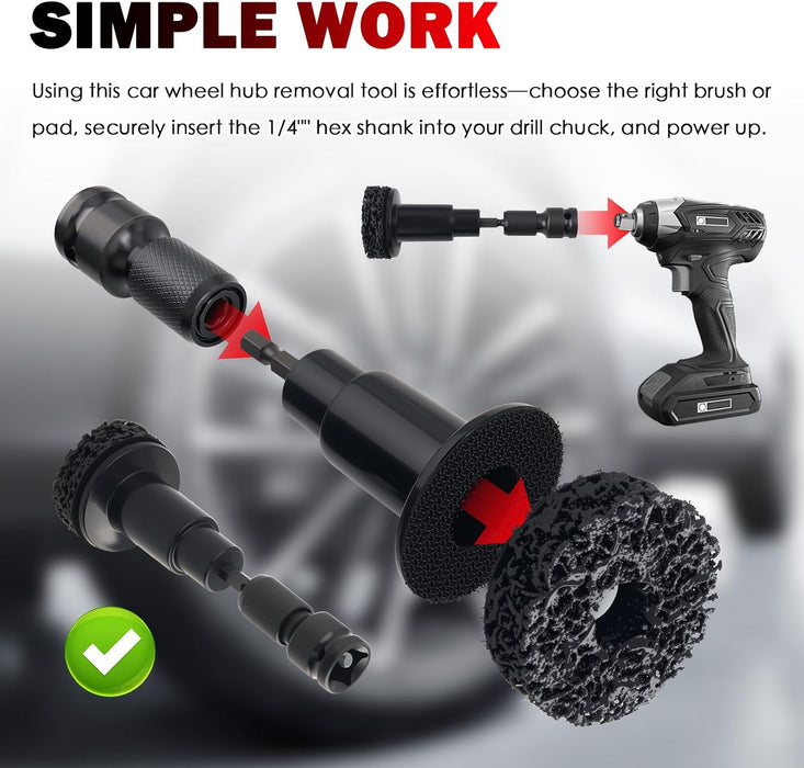 All-in-One Wheel Hub Cleaning Tool Kit,Brake Rotor Cleaning Tool