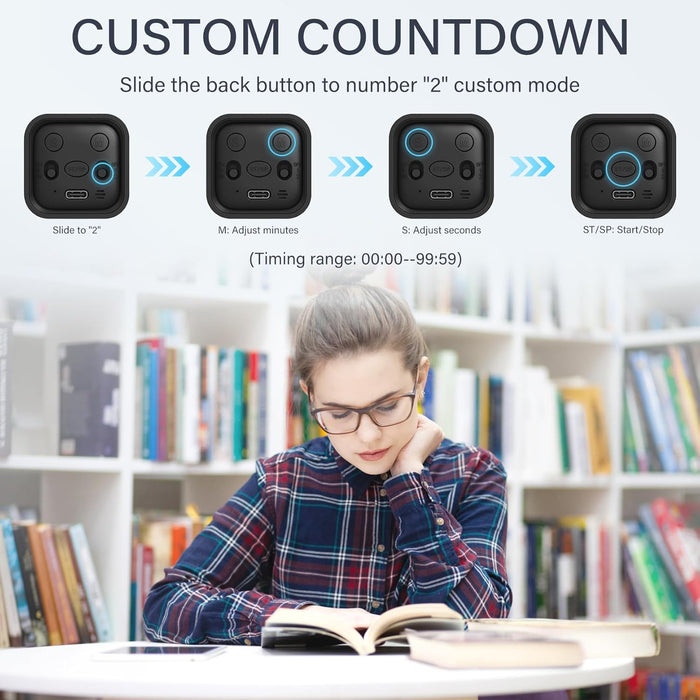 Rotating Productivity Timer 5/25/10/50, Desk Flip Timer, ADHD Tool