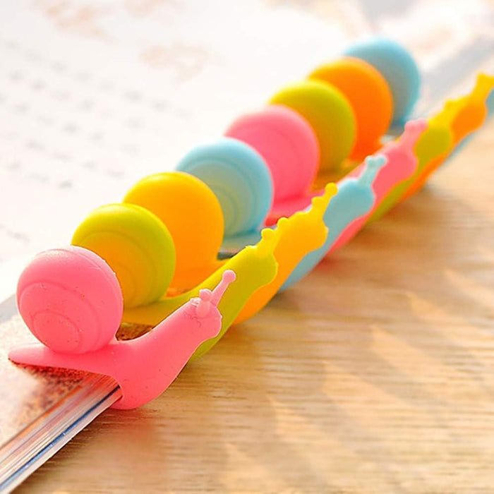 10-Pack Silicone Snail Tea Bag Clips - Cute Colorful Cup Edge Holders for Tea Bags
