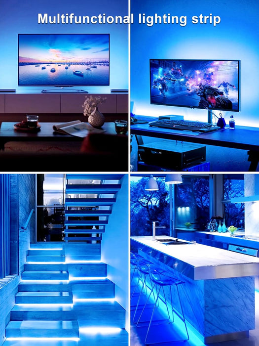 TV Lights Behind, 19.68ft LED Lights for 55-85 Inch TV, RGB TV Backlight, Music Sync Bluetooth APP and Remote Control Strip Lights USB Powered for Bedroom Gaming Room Decor