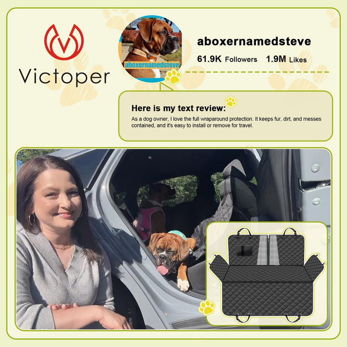 Dog Car Seat Cover, 600D Heavy Dute Car Seat Cover for Dogs Pets, 100% Waterproof Anti-Scratch Nonslip Dog Hammock for Cars, Seat Covers Protector with SeatBelt for Sedan SUV Truck Standard Black