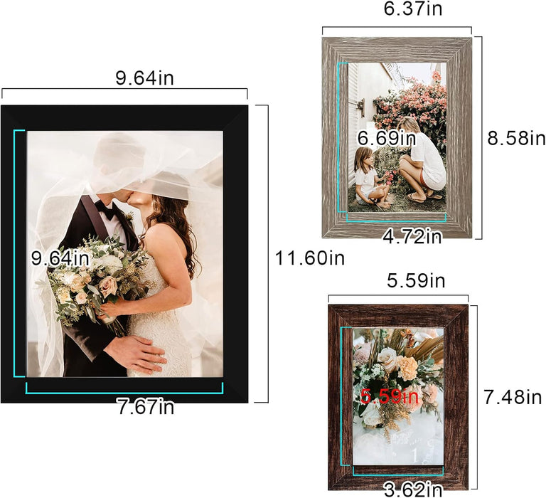 Picture Frames Collage Wall Decor 10-Pack, Gallery Wall Frame Set with 8x10 5x7 4x6 Frames in 3 Different Finishes