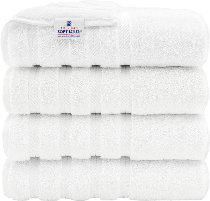 Luxury 4 Piece Bath Towel Set, 100% Cotton Turkish Bath Towels for Bathroom, 27X54 in Large Bathroom Shower Towels, Dark Gray Bath Towels