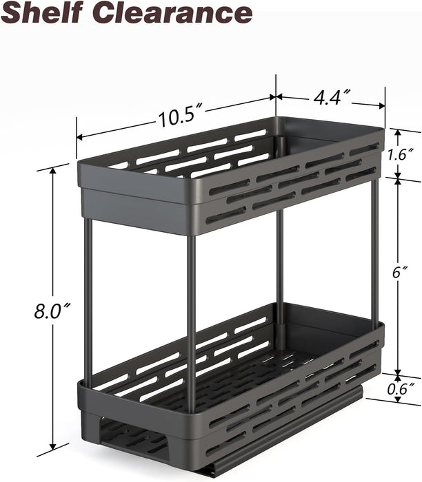 Pull Out Spice Rack Organizer for Cabinet, 3 Packs Slide Out Spice Racks Organizer, Spice Cabinet Organizers, Cabinet Si