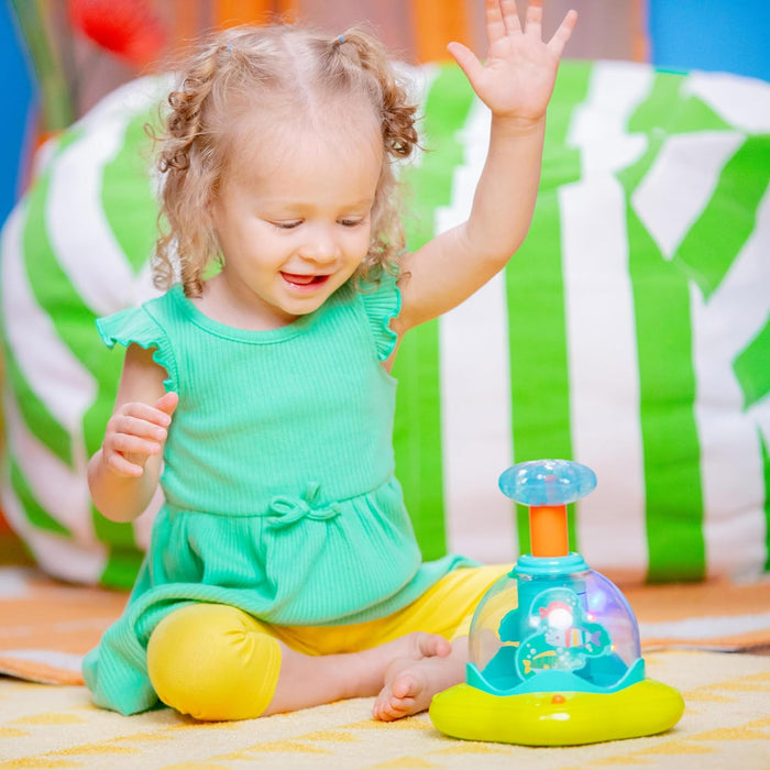 Press & Glow Spinner Cause and Effect Musical Baby Toy, Age 6 Months+