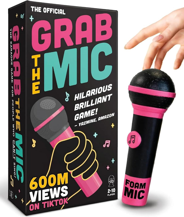 Grab The Mic - Award Winning Karaoke Party Game for Bad Singers w Foam Mic