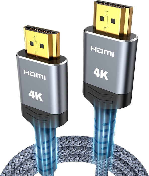 HDMI Cable 6.6 ft, 4K HDMI 2.0 HDR, Braided, ARC 3D HDCP 2.2
