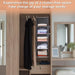 Hanging Closet Organize and Shelves，5-Hanging Shelf with 2 Side Pockets，Storage Foldable （Grey）
