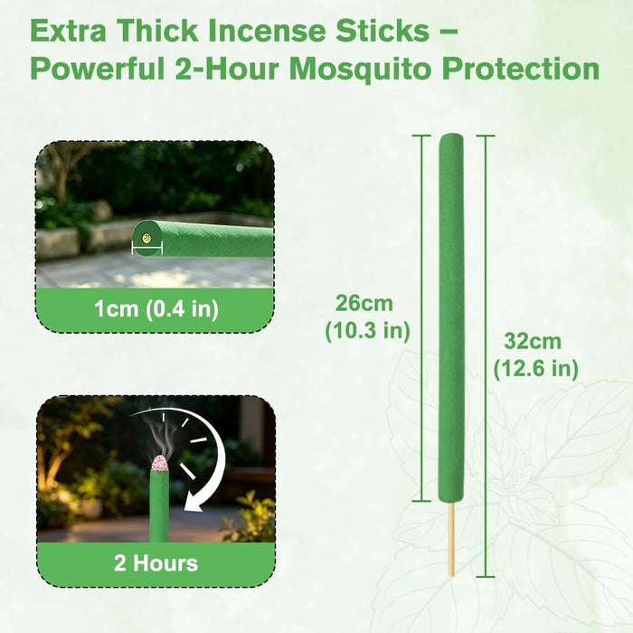 36 PCS Extra Thick Citronella Incense Sticks Outdoor Use for Patio Yard Garden Camping and More, Extra Strong Mosquito R