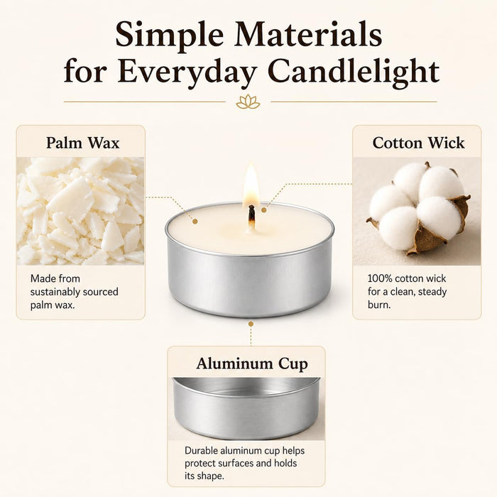 Tea Lights Candles 80 Pack, 4 Hour Palm Wax Tealights