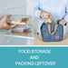 5Pack 22oz Glass Storage Containers with Lids, Grey