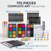 TMOL Art Supplies, 175-Pack Deluxe Art Set Drawing Painting Kit with 2 Drawing Pads, Acrylic Paints, Colored Pencils, Cr