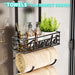 Towel Racks for Bathroom Storage - 6 Tier Over The Door & Wall Mount Rolled Towel Storage Organizer Holder with Metal Shelf Basket for Small Bathroom, Camper, Rv - Black, Patented