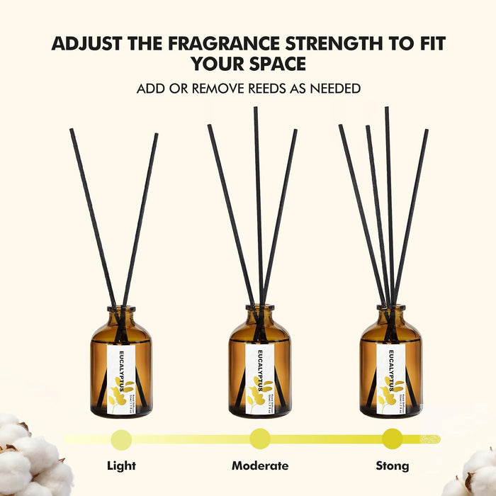 Reed Diffuser Set, Eucalyptus, Linen, Lavender, Oil Diffusers with Sticks