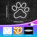 Dog Cat Paw Neon Sign for Wall Decor, Warm White Puppy Foot Print LED Signs