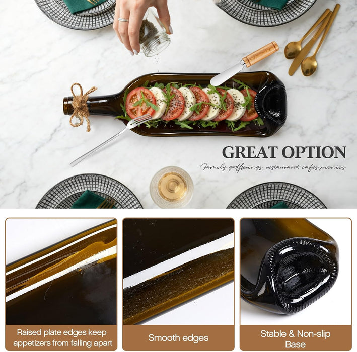 1 Pcs Wine Gifts Melted Serving Tray, Brown, Wine Bottle