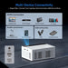 Native 1080P Mini Portable Projector, 2-way Bluetooth, with 80in Screen