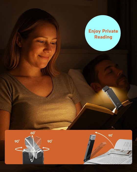 Book Light, Rechargeable Reading Lights for Books in Bed