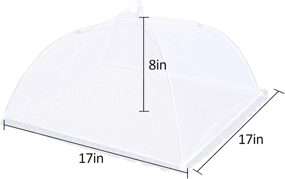 4 Pack Mesh Food Covers 17 inch, Large and Tall Food Covers, Pop-Up Mesh Food Covers Tent Umbrella for BBQs, Outdoors, S