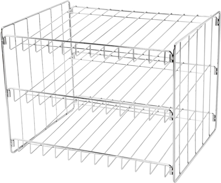 3 Tier Can Organizer | Chrome Steel Canned Food Storage Rack | Holds 36 Cans | Space-Saving Pantry & Cabinet Storage Solution | Easy Access to Canned Goods | Freestanding Design