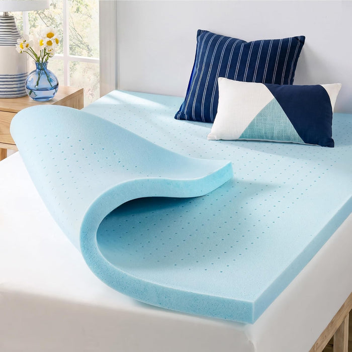 1.5 Inch Ventilated Memory Foam Mattress Topper, Cooling Gel Infusion, CertiPUR-US Certified, Dorm Essentials, Full