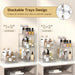 2-Tier Bathroom Organizer with Dividers, Clear Under Sink and Pull-Out Cabinet Organizer for Kitchen and Pantry Storage