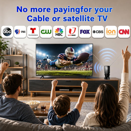 Rabbit Ear TV Antenna Indoor, HDTV Antenna for Smart TV, Digital TV Antenna for Local Channels, Adjustable Rabbit Ears A