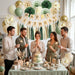 Sage Green Happy Birthday Party Decorations Retro Green Nude Ivory Dark Olive Kraft Paper Banner Balloons Neutral Rustic