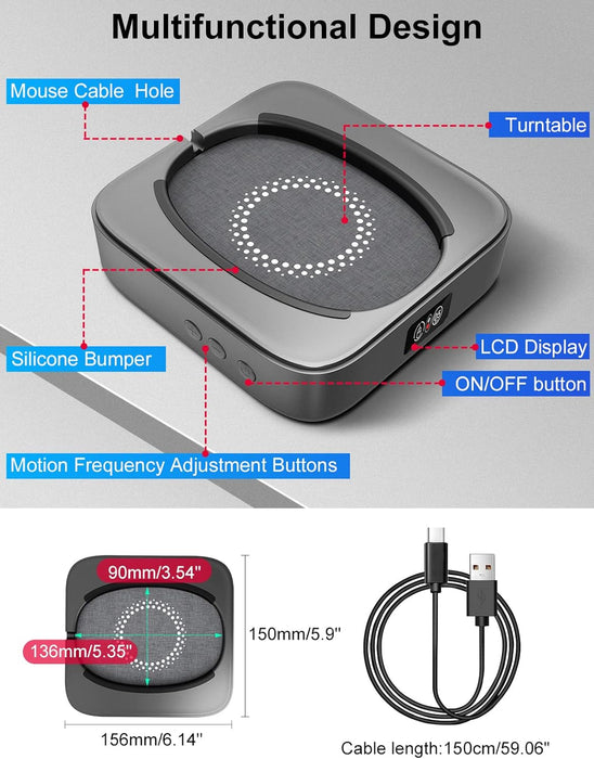 Mouse Mover Undetectable, Super-Silent Mouse Jiggler Device Move Randomly, Automatic Wiggler Shaker Giggler, Adjustable Interval Timer, Keep Computer Laptop Active for Office Home Remote Work