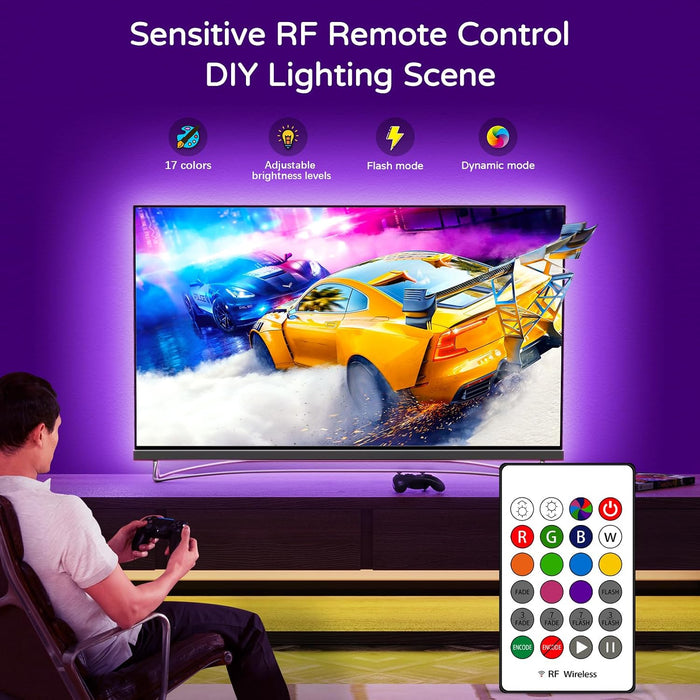 Led Lights for TV 85-95 Inches, 21Ft USB Powered TV Led Backlight, Easy-Bending Design, Ambient Lighting, Gaming Decor