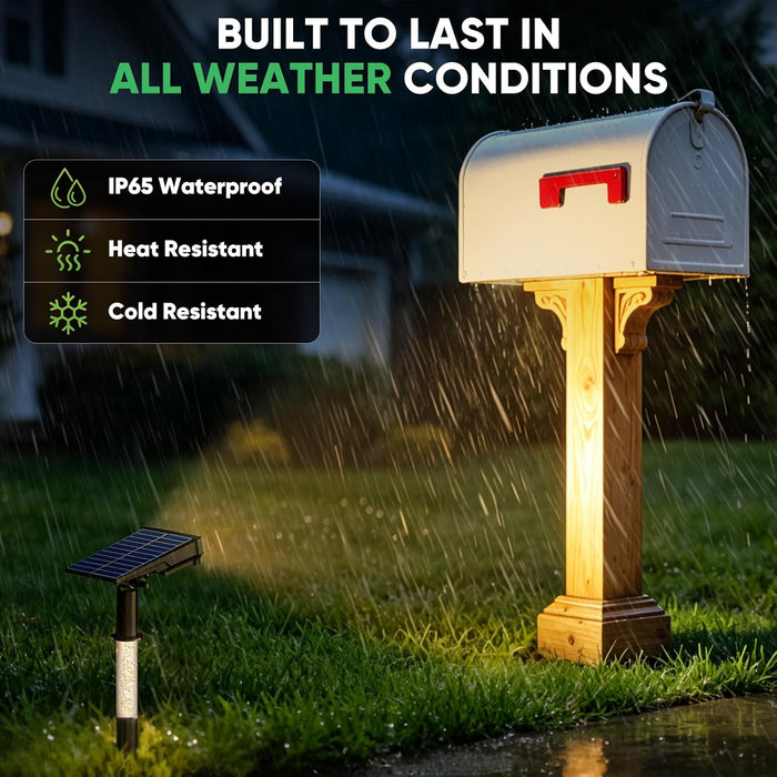 Solar Spot Lights Outdoor Waterproof, Warm White 2 Pack