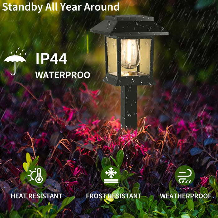 Solar Lights Outdoor,12 Pack 3000K Waterproof Auto On/Off Solar Pathway Lights for Your Garden, Landscape, Path, Yard, P