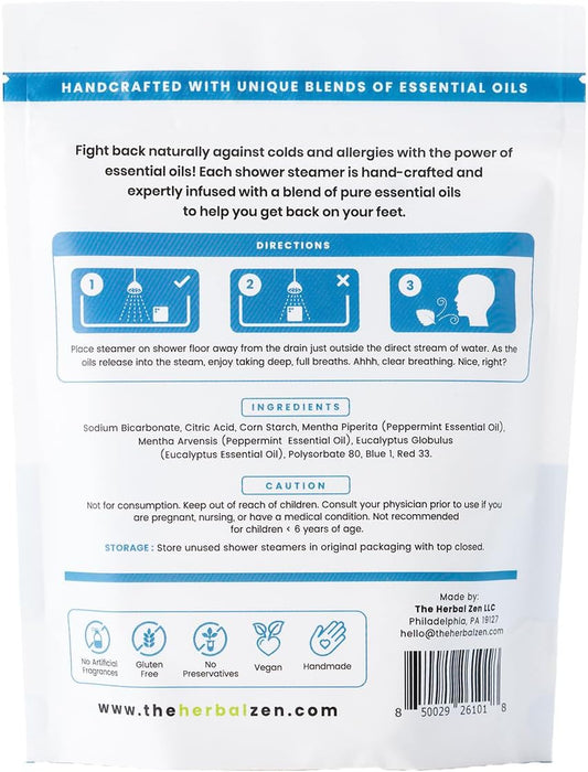 Cold Kicker Shower Steamers Aromatherapy Relief - 10 Pack