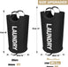 90L Large Laundry Basket Bag, Collapsible Tall Hamper, Black